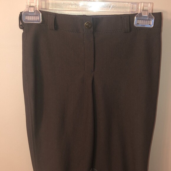 TUFFRIDER LADIES SIZE 26 DARK GREEN RIBBED LOW RISE PULL ON KNEE PATCH BREECH - Picture 3 of 10